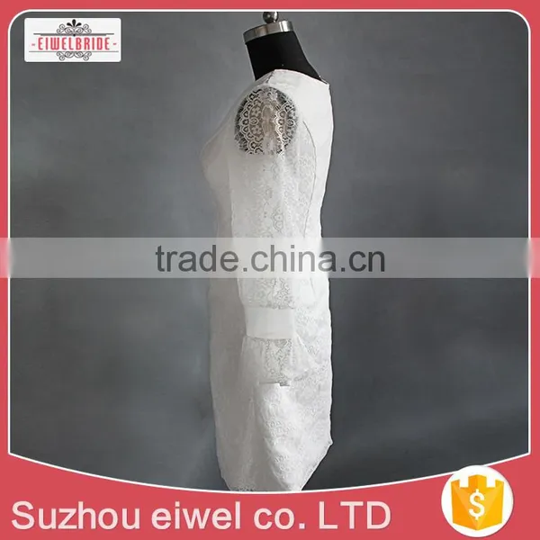 Long Sleeve Lace Applique Bridal Wedding Dress photo-3