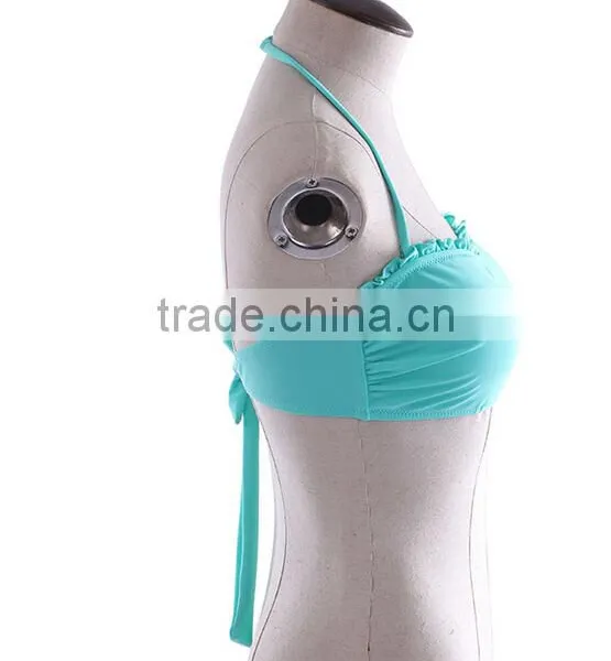Hot Sale Summer Chevron Swim Ruffle Bandeau Top photo-5
