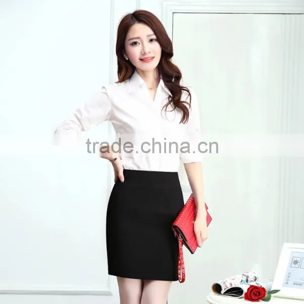 Top Salle Long Sleeve Ladies Formal Blouse And Skirt photo-2