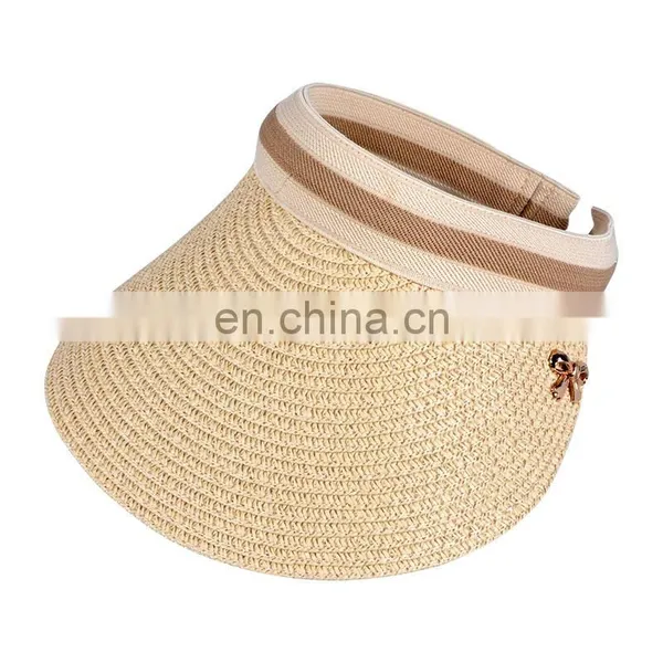 Women's Summer Visor Strawhat Sun-shading Sun Hat Beach Cap Papyruses Air Cap Seaside Sandy Beach Baseball Caps Casual Fashion photo-4