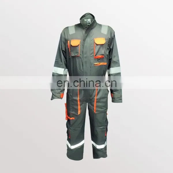 EN340 100% Cotton OEM Customized Fire Retardant Multi-pocket Reflective Coverall photo-6