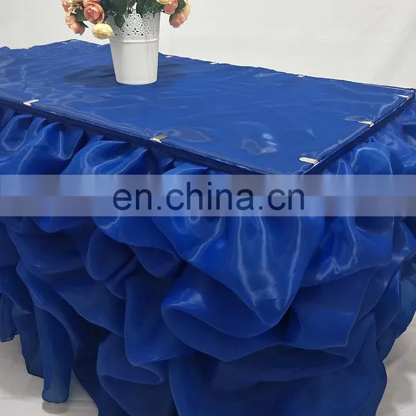 Fancy Organza Ruffled Table Skirting for Wedding photo-5