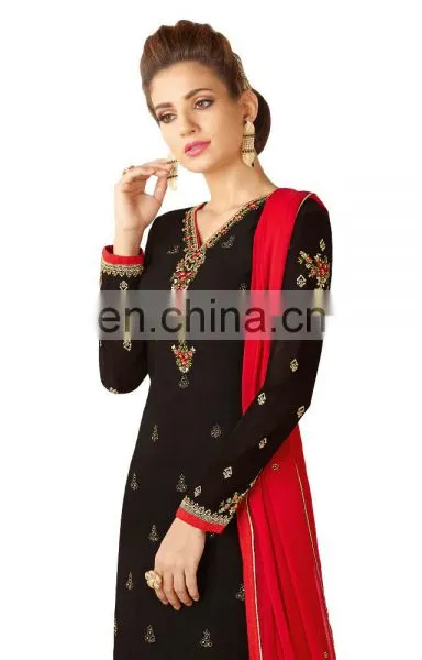 Ladies Casual Office Wear Semi-Stitched Georgette Salwar Kameez 2017 photo-2