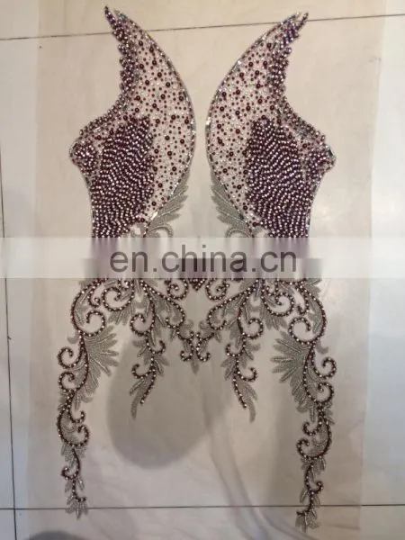 HANDWORK GOWN WORK TRIMS AND APPLIQUES IN CRYSTAL STONE photo-2