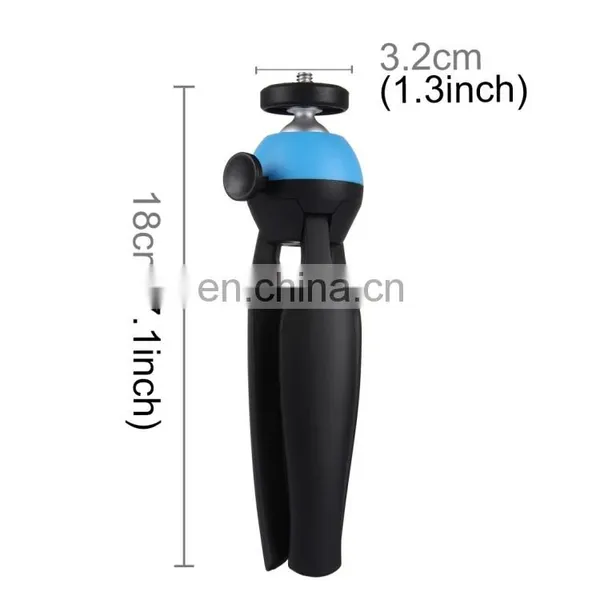 Newest Camera Tripod ,PULUZ Pocket Mini Tripod Mount With 360 Degree Ball Head & Phone Clamp for Smartphones(Blue) photo-3