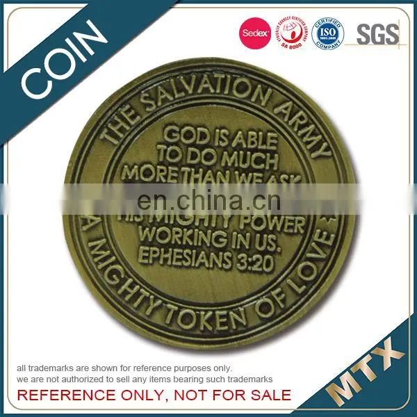 Iron Stamped Souvenir Coin With Diamond Cutting Edge photo-3