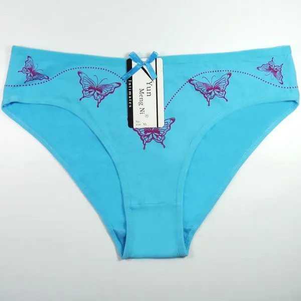 Yun Meng Ni Sexy Underwear Wasit Butterfly Print Briefs Breathable Cotton Women's Panties Lingerie photo-4