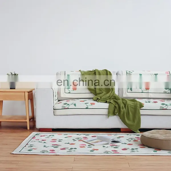 Hot Sale High Quality Fancy Roses Printing Cotton Woven Protective Garden Sofa Covers photo-2