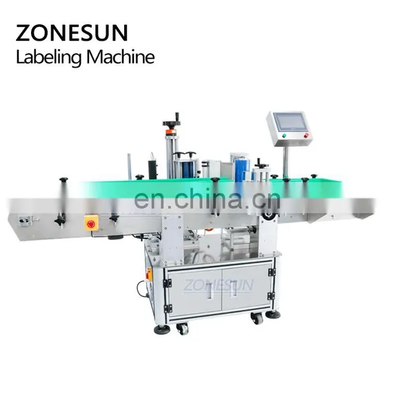 ZONESUN ZS-TB822 Automatic Round Bottle Labeling Machine Label Applicator Food Can Vertical Roll Bottle Sticker Labeling Machine photo-4