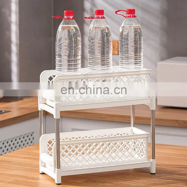 Wholesale Table Kitchen Accessories Pantry Home Storage Slide Drawer Spice Rack Holders Plastic Sink Other Storage Baskets photo-5