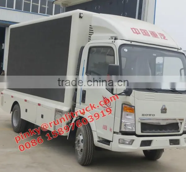 HOWO 6Wheels MiNI LED Trucks, Out Door Mobile LED Advertising Truck P10, P8, P6 LED Screen on Sales photo-2