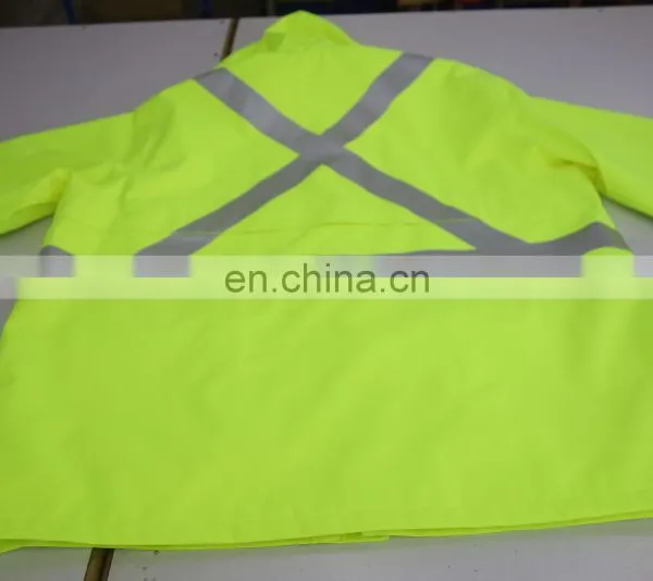 300D Ripstop PU Coating Waterproof High Visibility Rainwear Jacket photo-5