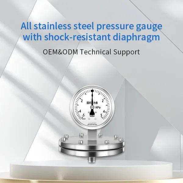 Diaphragm Thread 14*1.5 Stainless Steel 316L Shock, Corrosion and High Temperature Diaphragm Pressure Gauge photo-5
