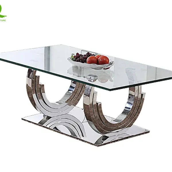 Latest Coffee Table Stainless Steel Base Marble Table Sets Superior Quality Center Table for Living Room photo-2