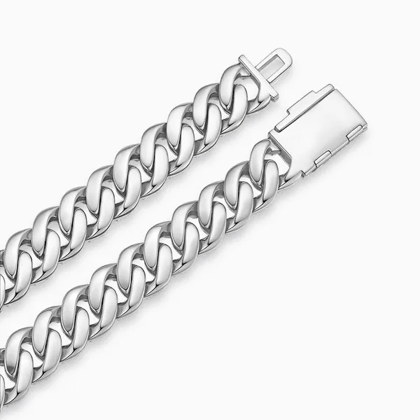 Shining Star Jewelry 12mm Width New Fashion Men Zircon Baguette Cuban Necklace photo-3