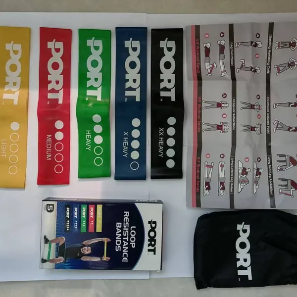 Spot Wholesale：Thin Band Loop Strength Training Resistance Exercises Latex Bands Set for Men and Women, Pack of 5 Different Levels Elastic Band