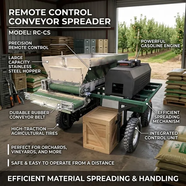 Wireless Remote Control Farm Conveyor Spreader Adjustable Track High Clearance Agricultural Machine