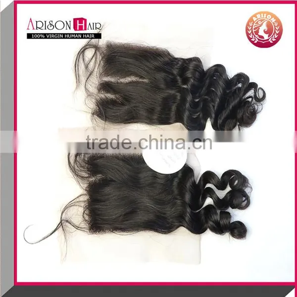 Wholesale 7A Grade Cheap Human Hair Lace Closure Bleached Knots Free Parting Brazilian Hair Closure Piece photo-4