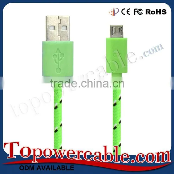 Factory Wholesale Customized Fabric Shielded Mobile Phone Micro USB Cable photo-4