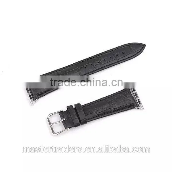 Cheap Crocodile Grain Genuine Leather Watch Band Wrist Strap For 38MM Apple Watch MT-3566 photo-6