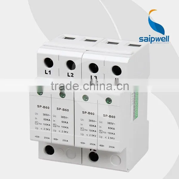 SAIP/SAIPWELL New 385/440V 60KA 2 Poles Securely Installed IP65 Electrical Surge Protector photo-2