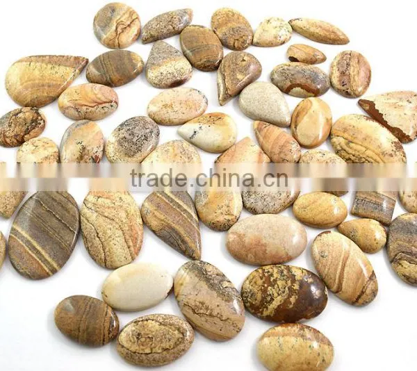 Cabochon Stones Picture Jasper Stone Natural Semi Precious Stones Wholesale