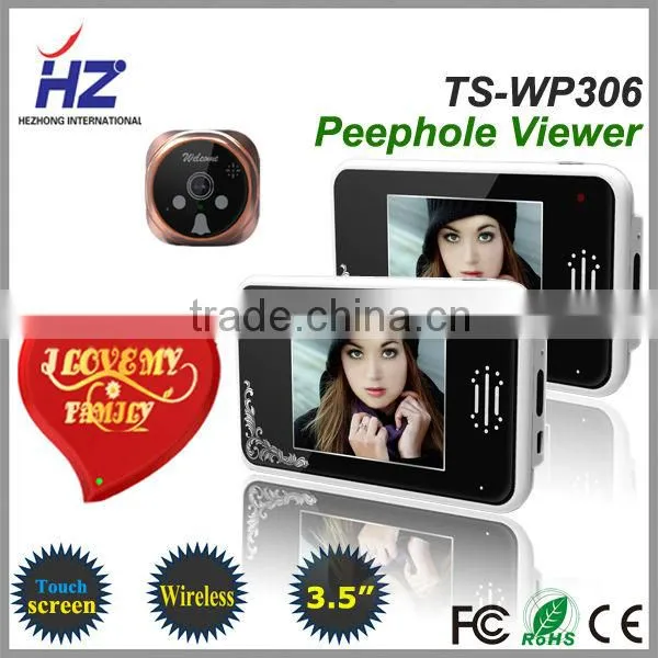 The Latest 3.5''TFT-LCD Infrared Luxury Touch Screen Digital Wireless Intercom Peephole Door Camera photo-4