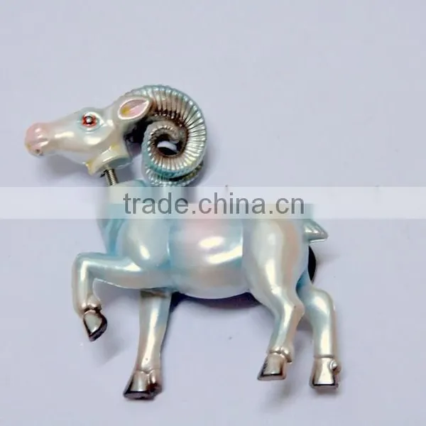 4 Inch Pearl Powder Ram Sheep Plastic Personalized Educational Country Fridge Magnets photo-3