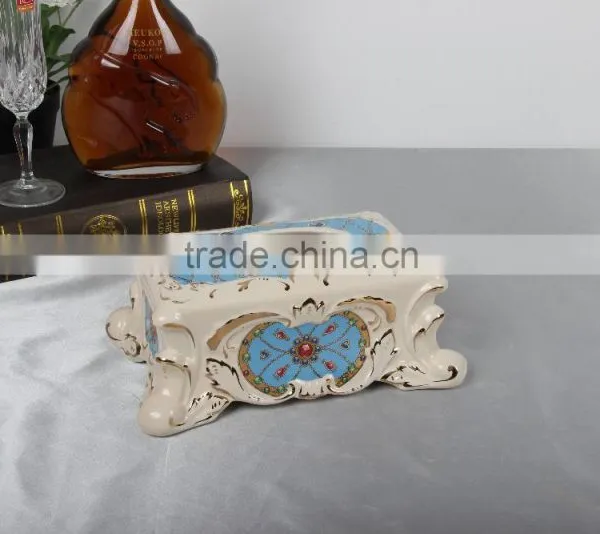 Babyzon Home Decor Decorative Pocelain Crystal Tissue Box photo-3