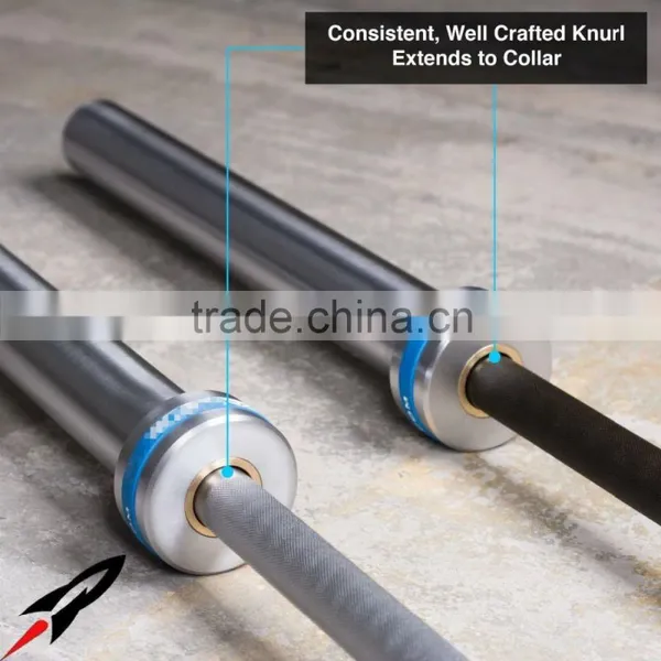 Weight Lifting Bar,Olympic Barbell,ROCKET BAR (MEN): BLACK ZINC photo-6
