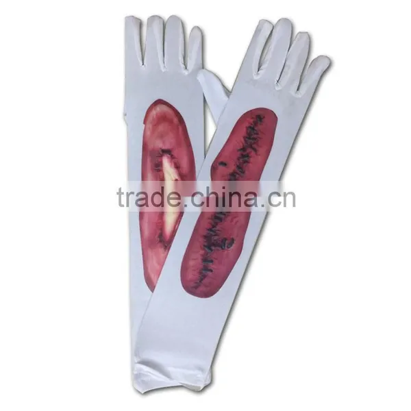 White Halloween Costume Long Arm Gloves LG-029 photo-3