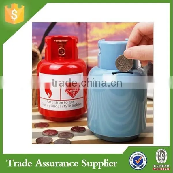 Jinhuoba Resin Novelty Gas Cylinder Tin Coin Bank