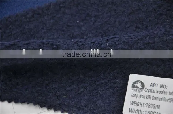 Made to order navy crystal heavy woolen wool fabric for coats
