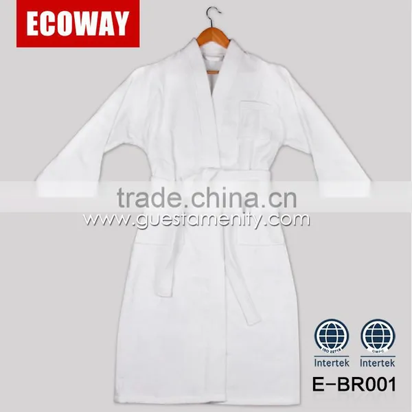 100% Cotton Hotel Terry Cloth Bathrobes White Mens Spa Bathrobe photo-3