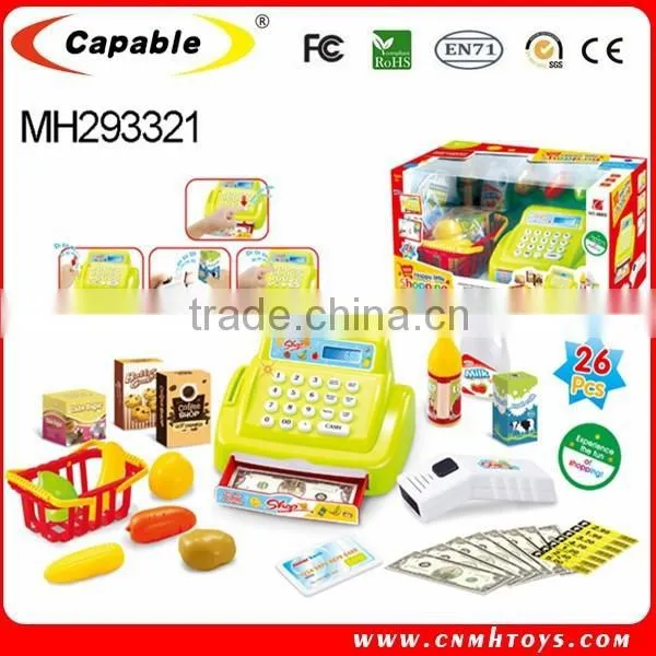 Kid Pretend Play Electronic Toy Cash Register Set Mini Kids Play Cash Register With Light and Sound photo-2