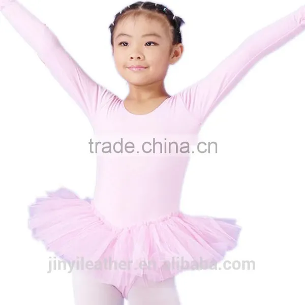 Long Sleeves Children Ballet Tutu for Girls, Pink/Black/White Ballet Dancing Skirt for Kids, Made From Cotton