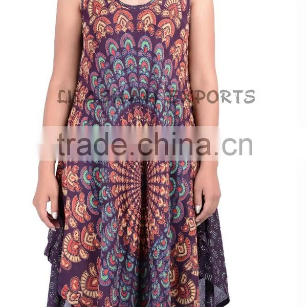 N2689 Rayon Mandala Umbrella Dress Cotton Casual Dress Beachwear Dresses Party Wear Dress Algadon Vestido Coton Tunique Summer photo-3