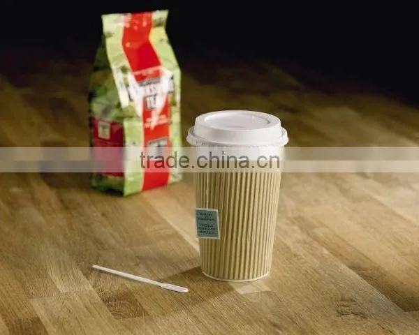 Biodegradable Coffee Ripple Paper Cup With Lid photo-3