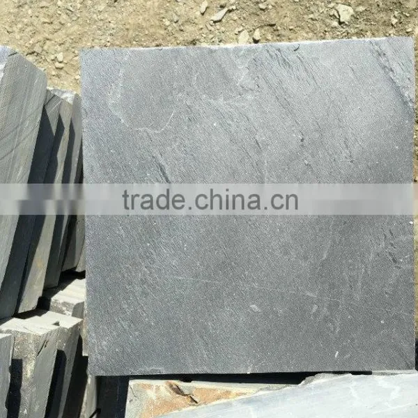 Black Natural Slate Plate 30x30 Stone Paver Black Slate Tile photo-2