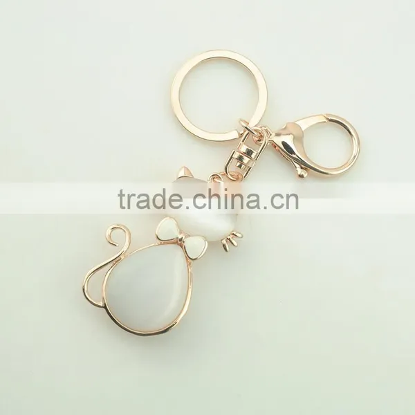 Custom Cat Shaped Keychain Maker Metal Gold Opal Acrylic Keychain for Sales Supplier's Choice photo-4