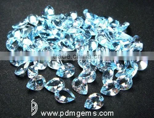 Sky Blue Topaz Semi Precious Gemstone Pear Cut Faceted Lot For Silver Jewellery From Jaipur photo-2