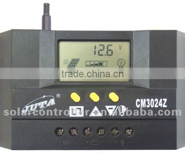 CM3024Z LCD Display 30A 12V/24V Auto Switch PWM Charge Controller /solar Regulator