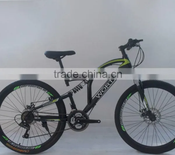 26 inch 21 speed full suspension steel frame MTB