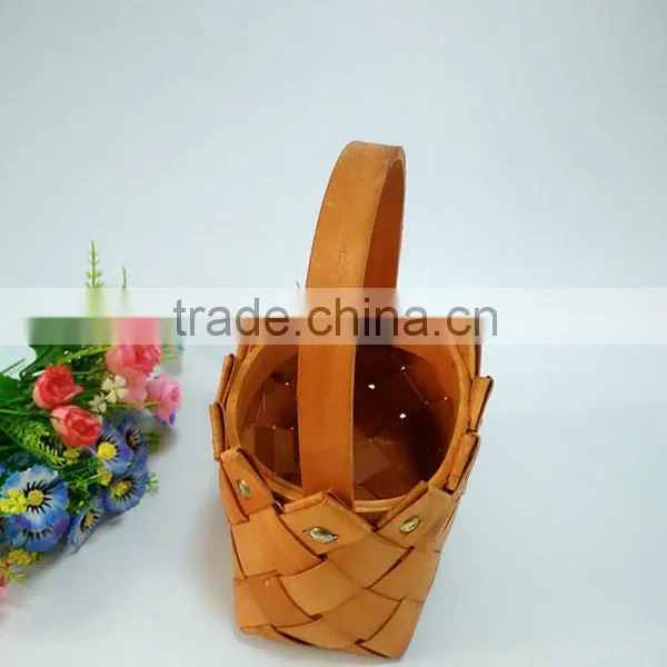 Wood Weaving Wave Edge Christmas Decoration Basket photo-3