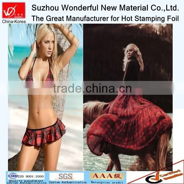 Hot Sale!The Latest Plaid Pattern Hot Stamping Foil for Fabric