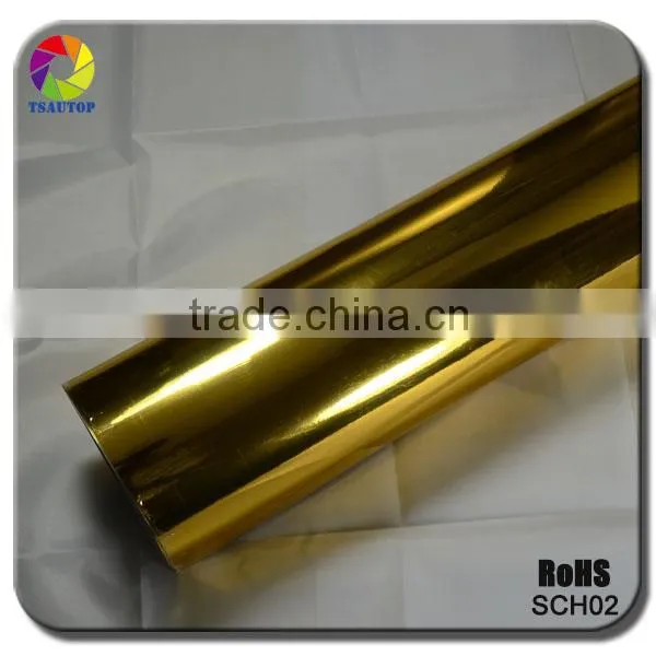 TSAUTOP 1.5*20m 1.52*30m/20m 2016 New Style Chrome Mirror Gold Car Wrap Sticker Car Wrapping photo-4