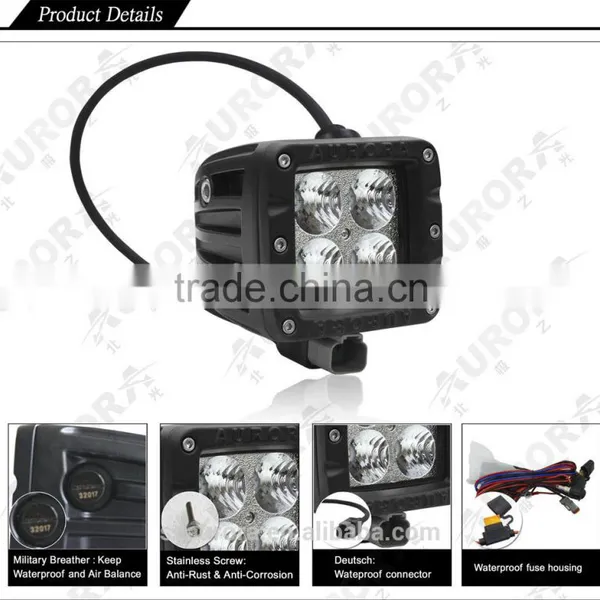 Aurora ISO9001 2'' Amber Work Light Jeep Wrangler photo-3