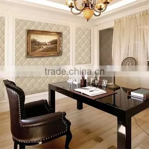3D Leather Wallpaper for TV Background Wall /bedroom photo-2