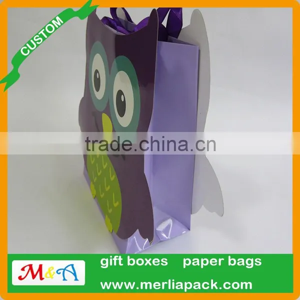 2016 Wholesale Luxury Gift Bags Merry Christmas Personalised Name Art Paper Owl Bags photo-3