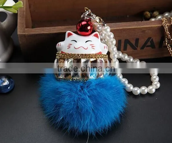 Fortune Cat Fur Bag Charm photo-4